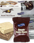 Assorted Sesame Halva Snacks Vanilla and Marble Flavors  Delicious Sweet Israeli Snacks Sesame Treat Bars Assortment for MeltinYour Mouth Delight Vegan Kosher  12 Pack 088 Oz Each Total 25g