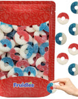 Fruidles USA Patriotic Gummy Freedom Rings Candy Holiday Treats 4th of July Fun and Festive Snacking Party flavor HalfPound