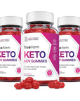 Justified Laboratories (3 Pack) True Form Keto ACV Gummies 1000MG Vegan Non GMO with Pomegranate Juice Beet Root B12 180 Gummys