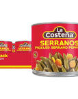 La Costeña Serrano Peppers 12 Ounce Can Pack of 12