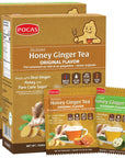 Pocas Honey Ginger Tea Variety Set  Instant Tea Powder Packets Ginger Honey Crystals Tea Original  Soursop Flavors NonGMOGluten FreeCaffeine Free Tea 20 Count Pack of 2