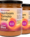 Tomato Bliss Moroccan Heirloom Tomato Soup, All Natural, Non-GMO, Vegan, Dairy-Free, No Added Sugar, Healthy Tomato Soups, High in Vitamin C and antioxidants (16 oz, 2-pack)