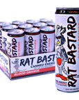 RAT BASTARD Energy Drink  SugarFree Caffeinated Beverage Natural Caffeine to Boost Energy and Focus Blood Orange Flavor 12 fl oz Can Case of 12