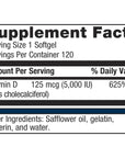 Metagenics Vitamin D3 5,000 IU - Vitamin D Supplement for Healthy Bone Formation, Cardiovascular Health, and Immune Support - 120 Count