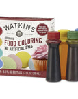 Watkins Assorted Food Coloring, 1 Each Red, Yellow, Green, Blue, Total Four .3 oz bottles