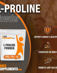 BulkSupplements.com L-Proline Powder - 2000mg