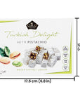 Cerez Pazari Turkish Delight Pistachio Candy Gourmet Premium Vegan Sweets Small Gift Box 74oz  Sweet Luxury Traditional Confectionery Soft Candy Dessert Glucose Free Lokum Loukoumi  Apprx35 Pcs