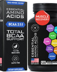 Essential Amino Acids Complex for Men & Women - Vegan BCAA Amino Acid Supplement with All 9 BCAAs Essential Aminos - Non-GMO, Gluten-Free Advanced Workout Power & Recovery Formula - 120 EAA BCAA Pills