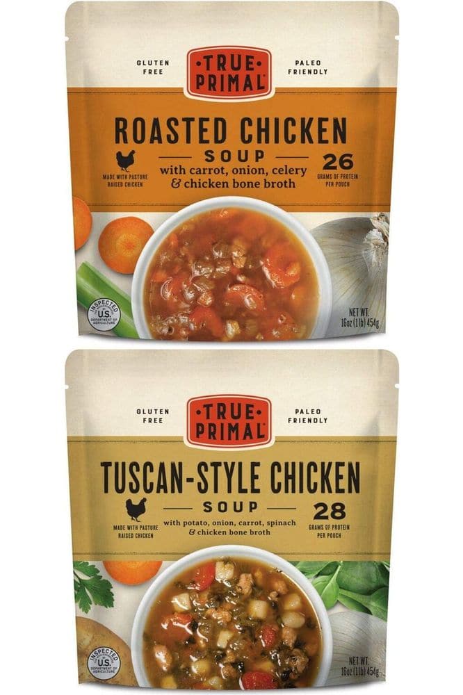 True Primal Roasted/Tuscan Chicken Variety 8-pack, Ready to eat, Gluten free, Paleo, Pastured chicken, Whole30, Keto, Bone broth