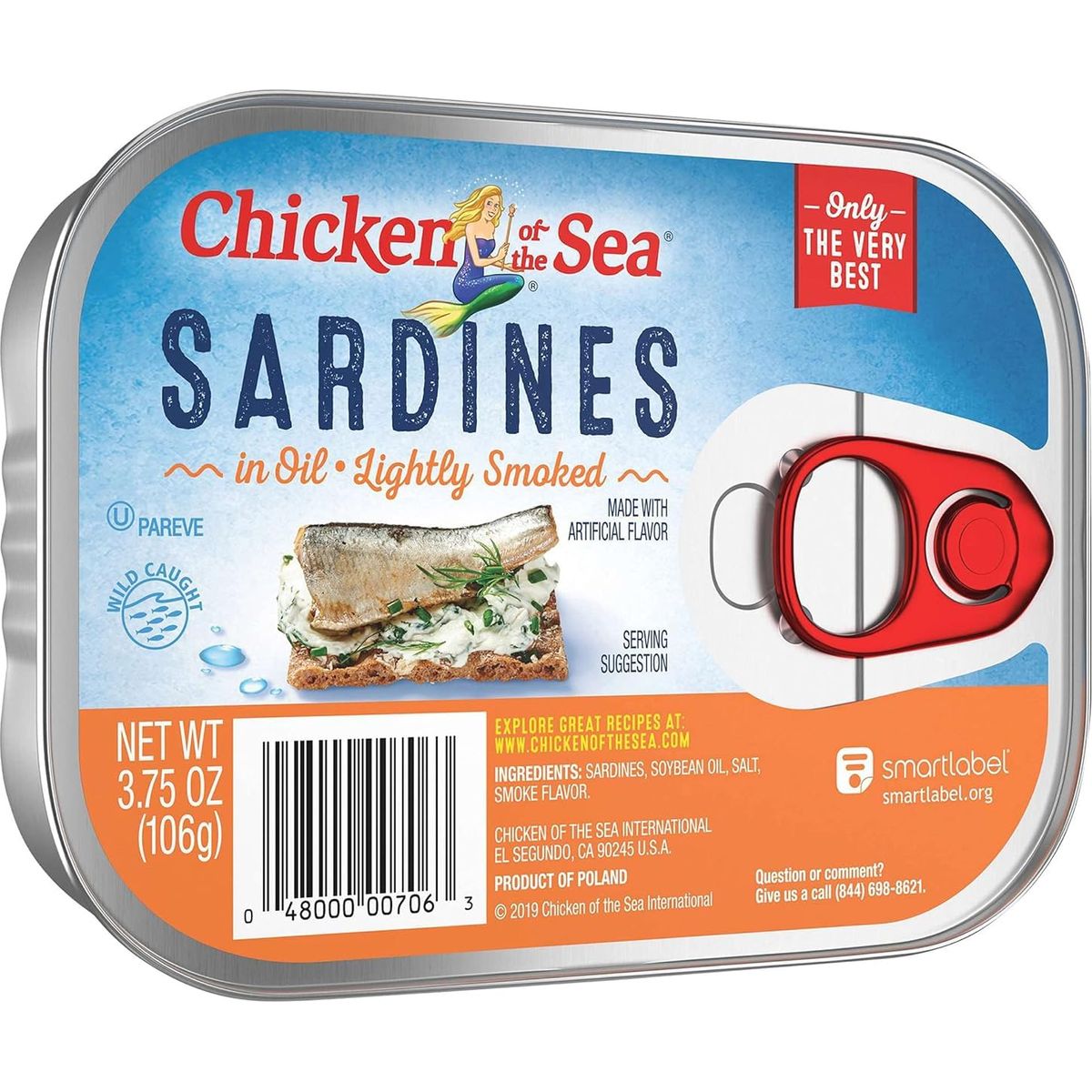 Chicken of the Sea Sardine Variety Pack Louisiana Hot Sauce Mustard Sauce Lightly Smoked 2 of each with 1  By The Cup Travel Toothpick Dispenser