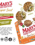 Marys Gone Crackers Super Seed Crackers Organic Plant Based Protein Gluten Free Everything 55 Ounce Pack of 1