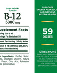 Nature's Bounty B-12 5000 mcg Sublingual Liquid Energy Health 2 oz ( Pack of 4)