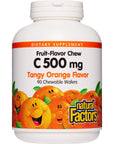 Natural Factors, Kids Chewable Vitamin C 500 mg, Supports Immune Health, Bones, Teeth and Gums, Tangy Orange, 90 Wafers