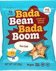 Enlightened Bada Bean Bada Boom  PlantBased Protein Gluten Free Vegan Crunchy Roasted Broad Fava Bean Snacks 100 Calories per Serving Sea Salt 1 oz Pack of 24