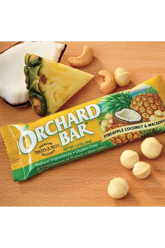 Orchard Bars Non-GMO Fruit &amp; Nut Bars, Pineapple Coconut Macadamia, 1.4 Oz, Pack of 12