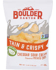 Boulder Canyon Thin & Crispy Cheddar Sour Cream Potato Chips, 6 OZ