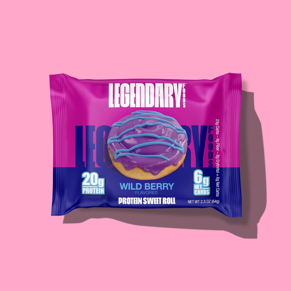 Legendary Foods High Protein  Berry Sweet Roll  20g Protein Bar Alternative Low Carb Sugar Free Gluten Free Keto Friendly Snack Bars Healthy Wild Berry Flavored Protein Breakfast Rolls 10pack