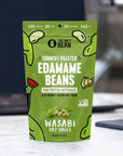 The Only Bean Edamame Dry Roasted Edamame Beans Snack Wasabi Soy Sauce Wasabi Peas Alternative Asian Japanese Snacks Healthy High Protein Snacks Low Carb Gluten Free 4oz Pack of 3