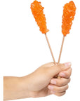 Candy Envy  18 ct Orange Cafe Sugar Sticks Rock Candy  Individually Wrapped  Orange Flavored