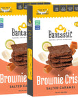 Bantastic Brownie Keto Snack, Salted Caramel Crisps - Crunchy Thin, Naturally Sweet Sugar Free Brownies Snack, Gluten Free, Low Carb, Dairy Free, 3 Oz Ea (Pack of 2)