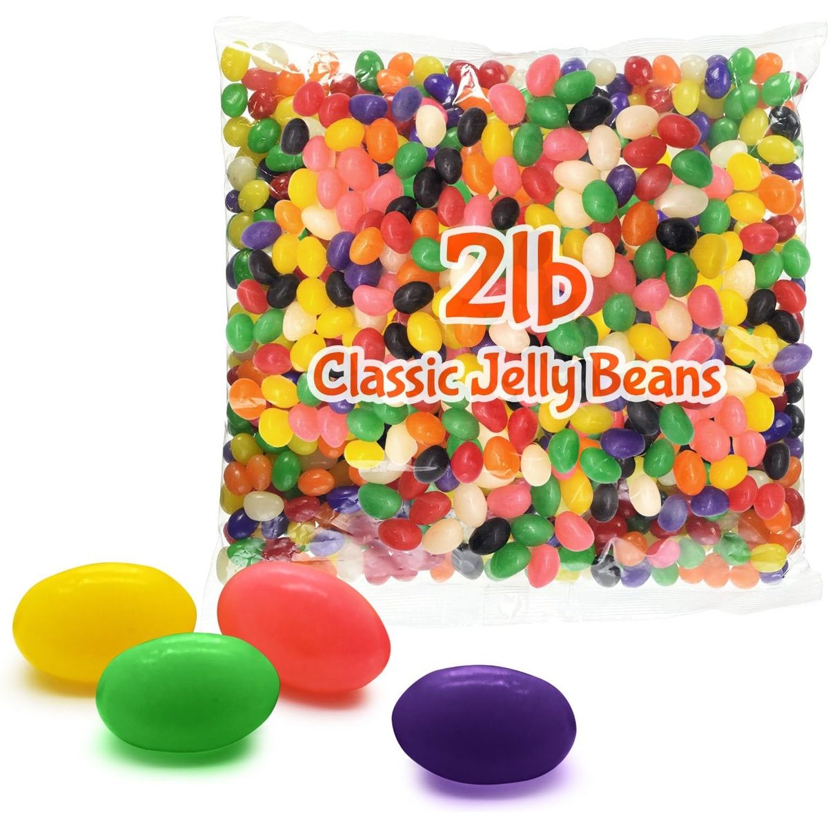 ClassicBrach Jelly Beans Bulk Assorted Flavors 2 Pound Bulk Pack  Delicious Traditional Jelly bean Candy for Easter Egg Hunts and Baskets