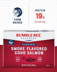 Bumble Bee Smoke Flavored Red Coho Salmon Fillets in Oil 375 oz Pack of 1  19g Protein  Skinless Boneless  Great for Snacks  Recipes  Gluten Free