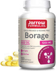 Jarrow Formulas Borage 1200 mg - 120 Softgels - Highest Potency Source of GLA - Supports Skin Health & Immune Function - Support for Mild PMS Discomfort - Up to 120 Servings