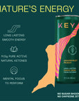 KEY Ketone Energy Drink  Sugar Free All Natural Long Lasting Energy Optimal Green Tea Caffeine  LTheanine for Mental Focus to Perform Grapefruit Peach Pack of 12