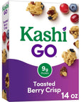 Kashi GO Breakfast Cereal, Vegan Protein, Fiber Cereal, Toasted Berry Crisp, 14oz Box (1 Box)