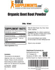 BULKSUPPLEMENTS.COM Organic Beet Root Powder - Beet Powder Organic, Beetroot Supplement - Supplementation, Pack of 1 - Vegan & Gluten Free, 3500mg per Serving, 250g (8.8 oz)