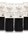 Morelli Squid Ink Pasta Linguine- Organic Italian Pasta - Black Pasta Noodles - Durum Wheat Semolina - Nero Di Seppia Made in Italy - 8.8oz / 250g (pack of 4)