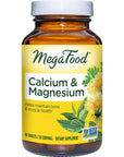 MegaFood Calcium Magnesium Supplement - with fermented Magnesium Glycinate - Supports Bone Health & Heart Health - Calcium & Magnesium Supplement for Men & Women - Non-GMO - 90 Tabs (30 Servings)