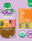 Plum Organics Mighty 4 Organic Toddler Food - Guava, Banana, Black Bean, Carrot, and Oat - 4 oz Pouch (Pack of 12) - Organic Fruit and Vegetable Toddler Food Pouch