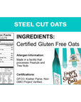 Bakery On Main Steel Cut Oats  Gluten Free NonGMO Project Verified Purity Protocol Kosher Resealable Bag 24oz Pack of 2