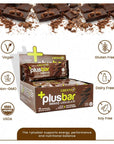 Greens Plusbar Energy Bars Chocolate Gluten Free Healthy Snacks with Organic Super Greens Superfoods  Dark Chocolate Vegan Dairy Free  Non GMO 8g Protein Meal Replacement Bars 12 Bars