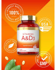 Carlyle Vitamin A and D Supplement | 400 Softgels | 1500 mcg Vitamin A and 400 IU Vitamin D3 | Non-GMO, Gluten Free