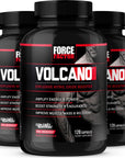 FORCE FACTOR Volcano Pre Workout Nitric Oxide Booster Supplement for Men with Creatine and L-Citrulline to Help Boost Nitric Oxide, Energy, Build Muscle & Improve Blood Flow, 360 Capsules