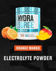 HYDRASURGE Electrolyte Powder - Hydration Supplement with Key Minerals, Himalayan Sea Salt, Coconut Water, & More - Keto Friendly, Sugar Free & Naturally Sweetened - 60 Servings, Orange Mango