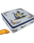 La Trinitaine French Brittany Galettes au Beurre Butter Cookies in Mini Quimper Tin Faience Couple 46 OZ