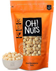 Oh Nuts Jumbo Raw Macadamia Nuts  Unsalted  GlutenFree  AllNatural AdditiveFree Healthy Snack  LargeSized No Oil Keto Snacks in Resealable 1Pound Bag for Extra Freshness