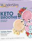 WonderSlim Keto Smoothie with C8 MCT Oil Variety Pack Low Carb No Sugar Gluten Free 7ct