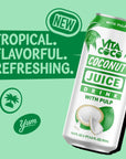 Vita Coco Coconut Juice Original with Pulp  Big Bold Coconut Taste  Natural Electrolytes  Sweet Refreshing Hydration  169 oz can Pack of 12