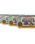 Lightly Smoked Mussels in Extra Virgin Olive Oil by Trader Joes 402oz 114g Each  Pack of 4