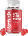 Droppels Apple Cider Vinegar Gummies 1000mg with Beet Root & Pomegranate - ACV Keto - Supports Digestion - Vegan, Gluten Free, Made in USA - Rasberry Apple Flavor