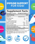 Kids Immune Support Gummies with Vitamin C, Zinc & Echinacea, Gluten Free & Non-GMO Chewable Immune Support for Kids Gummy, Daily Childrens Immune Support Vitamins, Vegan, Berry Flavor - 90 Gummies