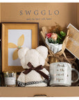 Swgglo Graduation and Congratulations Gifts for Her  Set Includes Picture FrameMarble MugTowelScented Candle and Flower