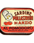 Pollastrini Italian Tomato Sardines  Premium Quality Gourmet Sardines  Wild Caught in the Mediterranean Sea  35oz 100g Tin Can Pack of 1