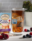 Twinings Cold Brewed Iced Tea Bag Variety Sampler Pack of 40 with By The Cup Sugar Packets