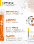 Synergia Energy Box - Magnesium and Vitamin B Complex for Natural Caffeine Free Energy with Arginine and Taurine - On The Go Powder Supplements for Men and Women