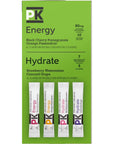 Pure Kick Hydrate and Energy Variety Pack  40 Sticks per Box  Pack of 2 Boxes  Powdered Drink Mix  2 Flavors of Energy and 2 Hydrate Flavors  Zero Sugar